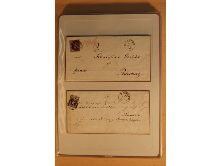 SAMMLUNG BRIEFE: 1851/67, rund 70 fast ausschließlich frankierte Briefe beginnend mit 2 "Restfrankaturen" der Nr. 1, daneben 