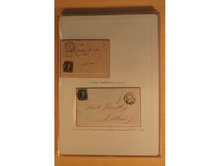 SAMMLUNG BRIEFE: 1851/67, rund 70 fast ausschließlich frankierte Briefe beginnend mit 2 "Restfrankaturen" der Nr. 1, daneben 