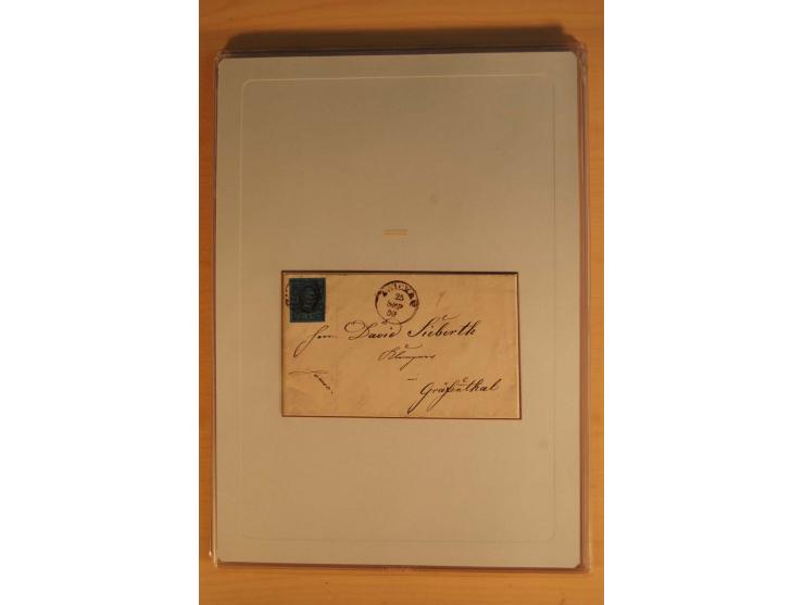 SAMMLUNG BRIEFE: 1851/67, rund 70 fast ausschließlich frankierte Briefe beginnend mit 2 "Restfrankaturen" der Nr. 1, daneben 