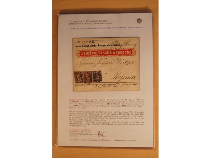 SAMMLUNG BRIEFE: 1851/67, rund 70 fast ausschließlich frankierte Briefe beginnend mit 2 "Restfrankaturen" der Nr. 1, daneben 