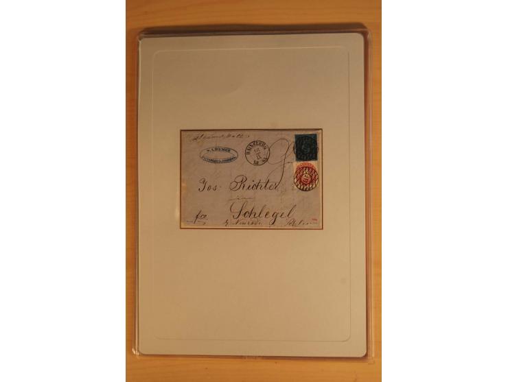 SAMMLUNG BRIEFE: 1851/67, rund 70 fast ausschließlich frankierte Briefe beginnend mit 2 "Restfrankaturen" der Nr. 1, daneben 