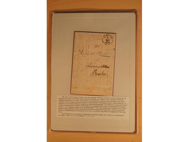 SAMMLUNG BRIEFE: 1851/67, rund 70 fast ausschließlich frankierte Briefe beginnend mit 2 "Restfrankaturen" der Nr. 1, daneben 