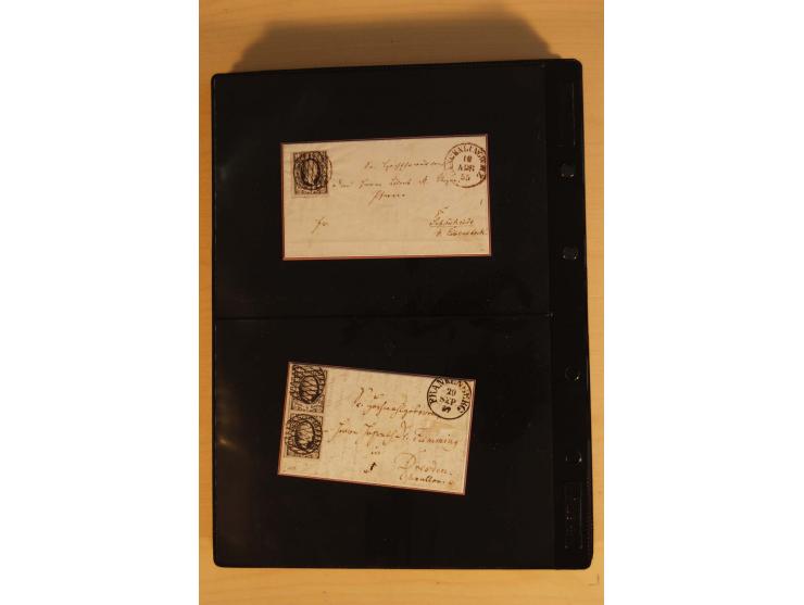 SAMMLUNG BRIEFE: 1851/67, rund 70 fast ausschließlich frankierte Briefe beginnend mit 2 "Restfrankaturen" der Nr. 1, daneben 