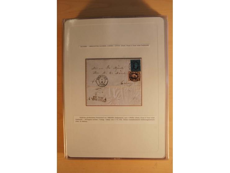 SAMMLUNG WECHSELVERKEHR: 1852/80, aufgezogene Sammlung von rund 80 Briefen (wenige Briefteile) von und nach Sachsen, dabei vi
