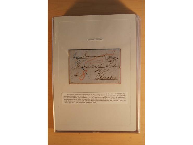 SAMMLUNG WECHSELVERKEHR: 1852/80, aufgezogene Sammlung von rund 80 Briefen (wenige Briefteile) von und nach Sachsen, dabei vi