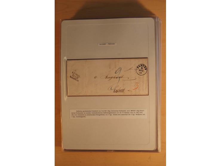 SAMMLUNG WECHSELVERKEHR: 1852/80, aufgezogene Sammlung von rund 80 Briefen (wenige Briefteile) von und nach Sachsen, dabei vi