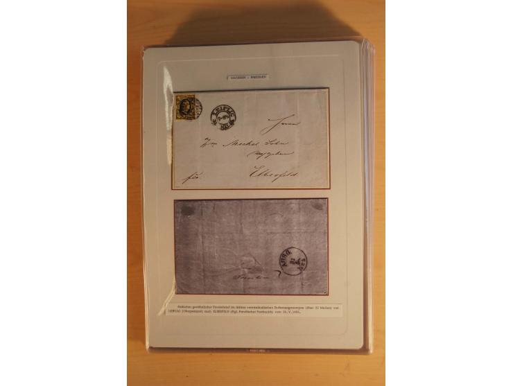 SAMMLUNG WECHSELVERKEHR: 1852/80, aufgezogene Sammlung von rund 80 Briefen (wenige Briefteile) von und nach Sachsen, dabei vi