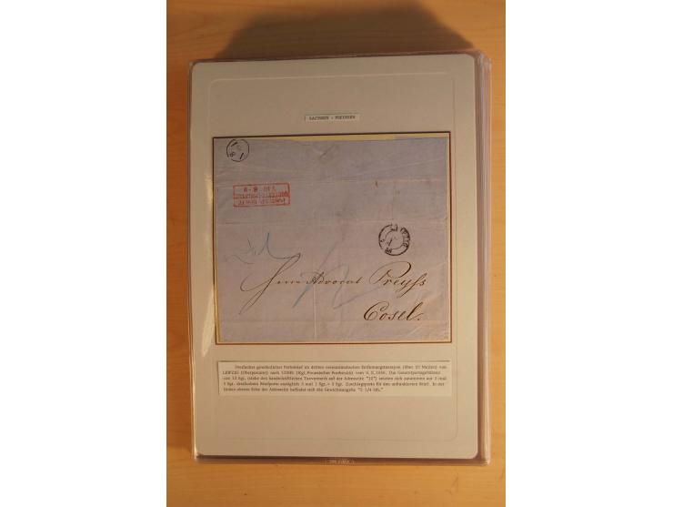 SAMMLUNG WECHSELVERKEHR: 1852/80, aufgezogene Sammlung von rund 80 Briefen (wenige Briefteile) von und nach Sachsen, dabei vi