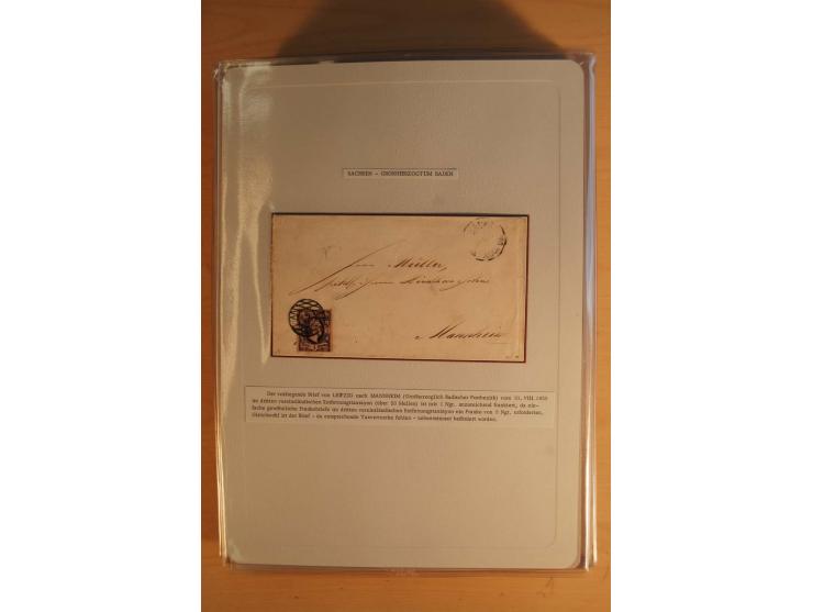 SAMMLUNG WECHSELVERKEHR: 1852/80, aufgezogene Sammlung von rund 80 Briefen (wenige Briefteile) von und nach Sachsen, dabei vi