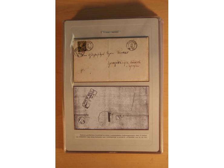 SAMMLUNG WECHSELVERKEHR: 1852/80, aufgezogene Sammlung von rund 80 Briefen (wenige Briefteile) von und nach Sachsen, dabei vi