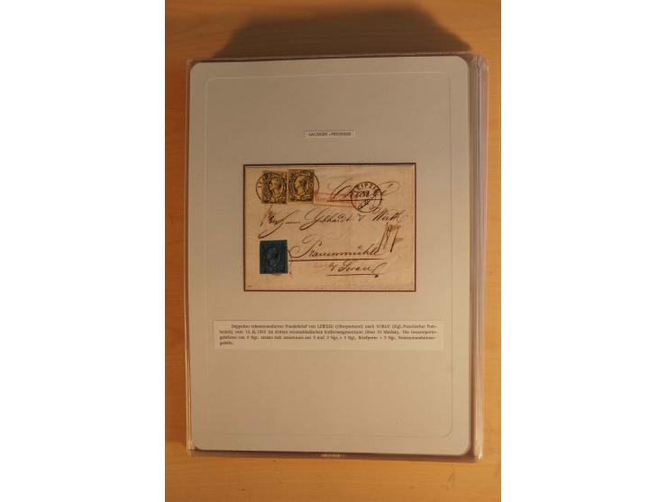 SAMMLUNG WECHSELVERKEHR: 1852/80, aufgezogene Sammlung von rund 80 Briefen (wenige Briefteile) von und nach Sachsen, dabei vi