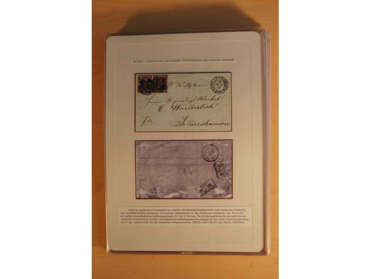 SAMMLUNG WECHSELVERKEHR: 1852/80, aufgezogene Sammlung von rund 80 Briefen (wenige Briefteile) von und nach Sachsen, dabei vi