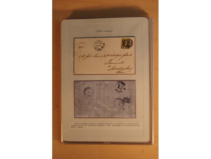 SAMMLUNG WECHSELVERKEHR: 1852/80, aufgezogene Sammlung von rund 80 Briefen (wenige Briefteile) von und nach Sachsen, dabei vi