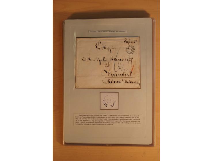 SAMMLUNG WECHSELVERKEHR: 1852/80, aufgezogene Sammlung von rund 80 Briefen (wenige Briefteile) von und nach Sachsen, dabei vi