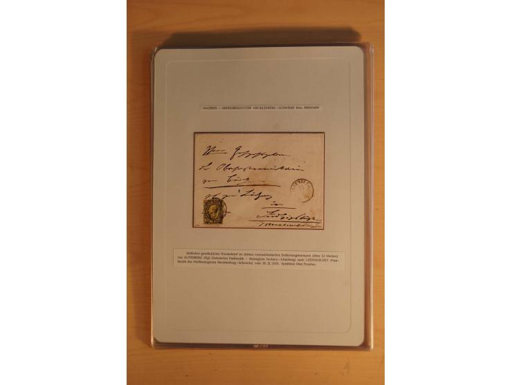 SAMMLUNG WECHSELVERKEHR: 1852/80, aufgezogene Sammlung von rund 80 Briefen (wenige Briefteile) von und nach Sachsen, dabei vi