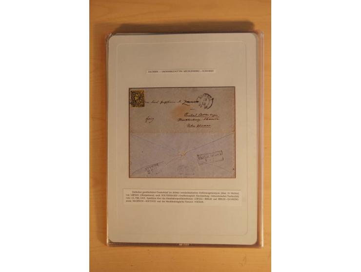 SAMMLUNG WECHSELVERKEHR: 1852/80, aufgezogene Sammlung von rund 80 Briefen (wenige Briefteile) von und nach Sachsen, dabei vi
