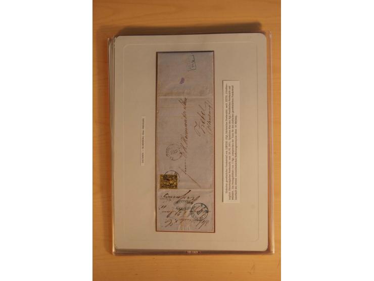 SAMMLUNG WECHSELVERKEHR: 1852/80, aufgezogene Sammlung von rund 80 Briefen (wenige Briefteile) von und nach Sachsen, dabei vi