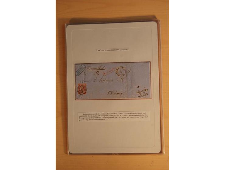 SAMMLUNG WECHSELVERKEHR: 1852/80, aufgezogene Sammlung von rund 80 Briefen (wenige Briefteile) von und nach Sachsen, dabei vi