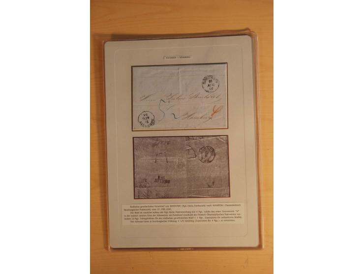 SAMMLUNG WECHSELVERKEHR: 1852/80, aufgezogene Sammlung von rund 80 Briefen (wenige Briefteile) von und nach Sachsen, dabei vi