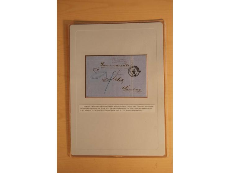 SAMMLUNG WECHSELVERKEHR: 1852/80, aufgezogene Sammlung von rund 80 Briefen (wenige Briefteile) von und nach Sachsen, dabei vi