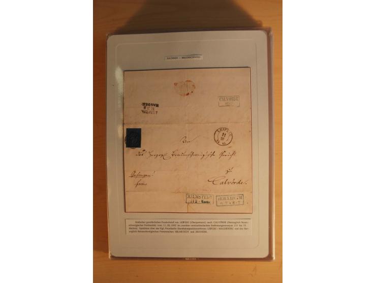 SAMMLUNG WECHSELVERKEHR: 1852/80, aufgezogene Sammlung von rund 80 Briefen (wenige Briefteile) von und nach Sachsen, dabei vi