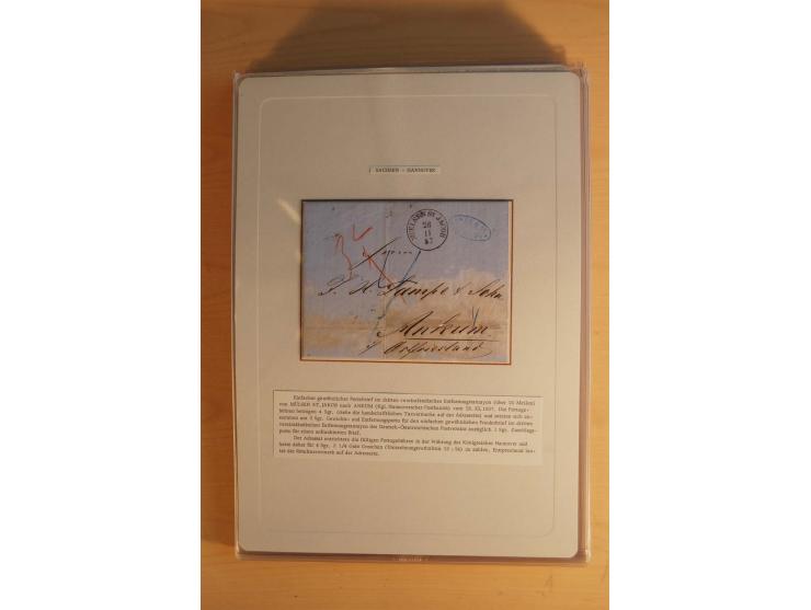SAMMLUNG WECHSELVERKEHR: 1852/80, aufgezogene Sammlung von rund 80 Briefen (wenige Briefteile) von und nach Sachsen, dabei vi