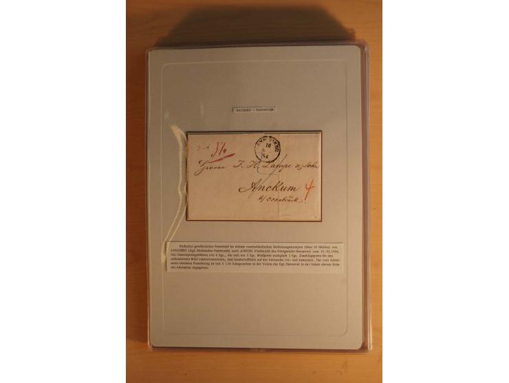 SAMMLUNG WECHSELVERKEHR: 1852/80, aufgezogene Sammlung von rund 80 Briefen (wenige Briefteile) von und nach Sachsen, dabei vi