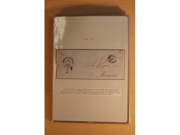 SAMMLUNG WECHSELVERKEHR: 1852/80, aufgezogene Sammlung von rund 80 Briefen (wenige Briefteile) von und nach Sachsen, dabei vi