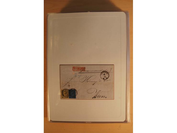 SAMMLUNG WECHSELVERKEHR: 1852/80, aufgezogene Sammlung von rund 80 Briefen (wenige Briefteile) von und nach Sachsen, dabei vi