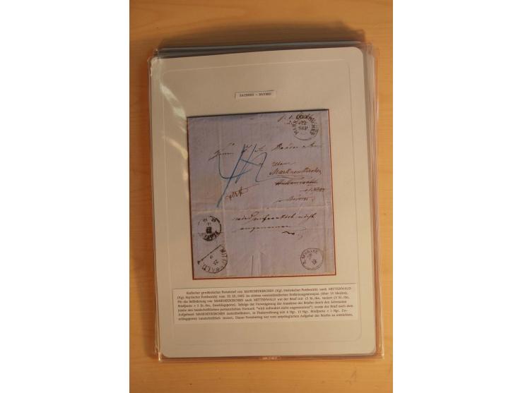 SAMMLUNG WECHSELVERKEHR: 1852/80, aufgezogene Sammlung von rund 80 Briefen (wenige Briefteile) von und nach Sachsen, dabei vi