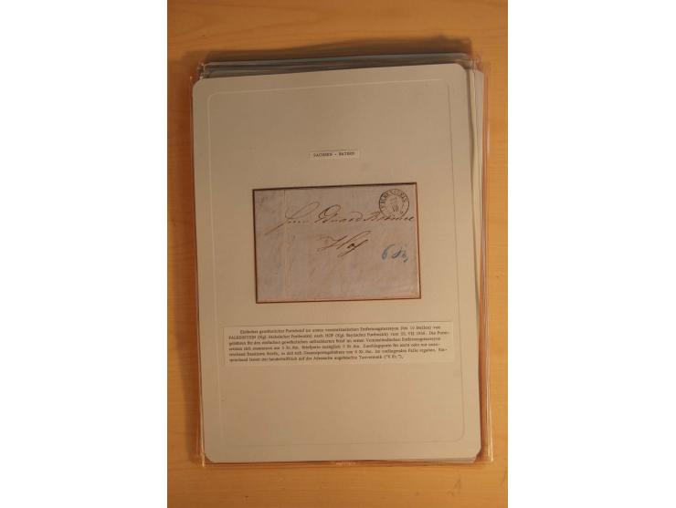 SAMMLUNG WECHSELVERKEHR: 1852/80, aufgezogene Sammlung von rund 80 Briefen (wenige Briefteile) von und nach Sachsen, dabei vi