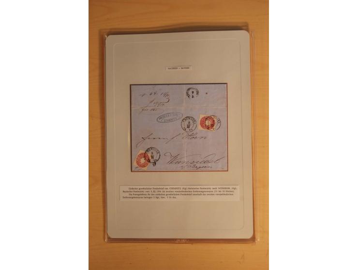 SAMMLUNG WECHSELVERKEHR: 1852/80, aufgezogene Sammlung von rund 80 Briefen (wenige Briefteile) von und nach Sachsen, dabei vi