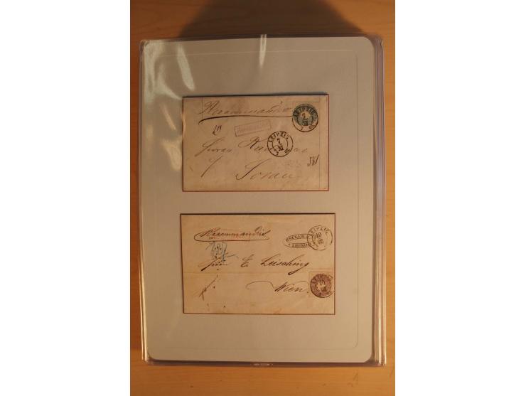 SAMMLUNG WECHSELVERKEHR: 1852/80, aufgezogene Sammlung von rund 80 Briefen (wenige Briefteile) von und nach Sachsen, dabei vi