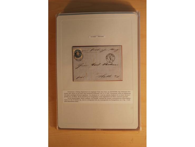 SAMMLUNG WECHSELVERKEHR: 1852/80, aufgezogene Sammlung von rund 80 Briefen (wenige Briefteile) von und nach Sachsen, dabei vi