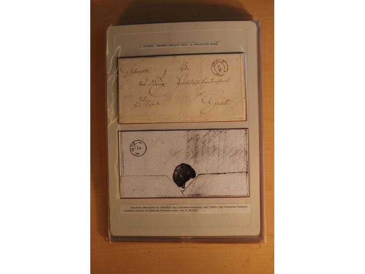 SAMMLUNG WECHSELVERKEHR: 1852/80, aufgezogene Sammlung von rund 80 Briefen (wenige Briefteile) von und nach Sachsen, dabei vi