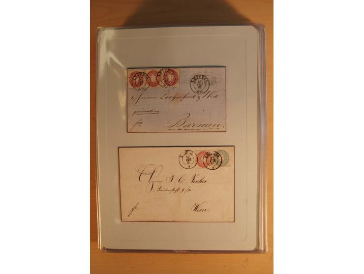 SAMMLUNG WECHSELVERKEHR: 1852/80, aufgezogene Sammlung von rund 80 Briefen (wenige Briefteile) von und nach Sachsen, dabei vi
