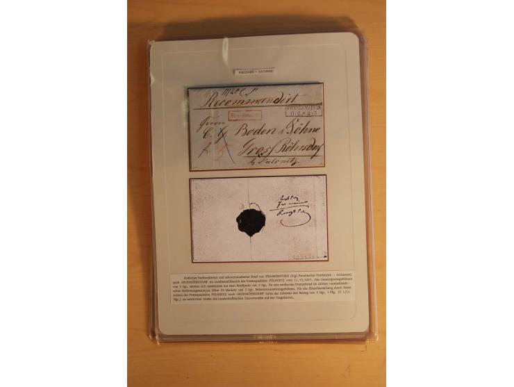 SAMMLUNG WECHSELVERKEHR: 1852/80, aufgezogene Sammlung von rund 80 Briefen (wenige Briefteile) von und nach Sachsen, dabei vi