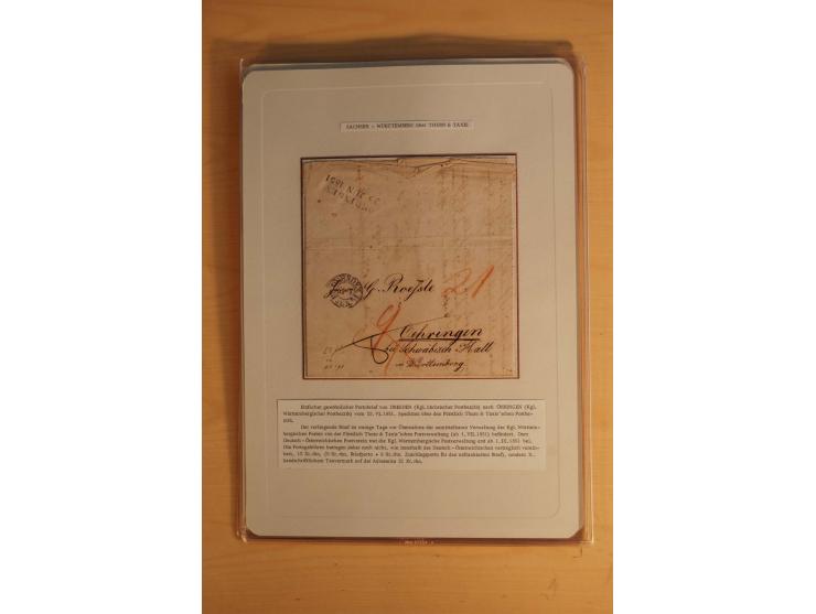 SAMMLUNG WECHSELVERKEHR: 1852/80, aufgezogene Sammlung von rund 80 Briefen (wenige Briefteile) von und nach Sachsen, dabei vi