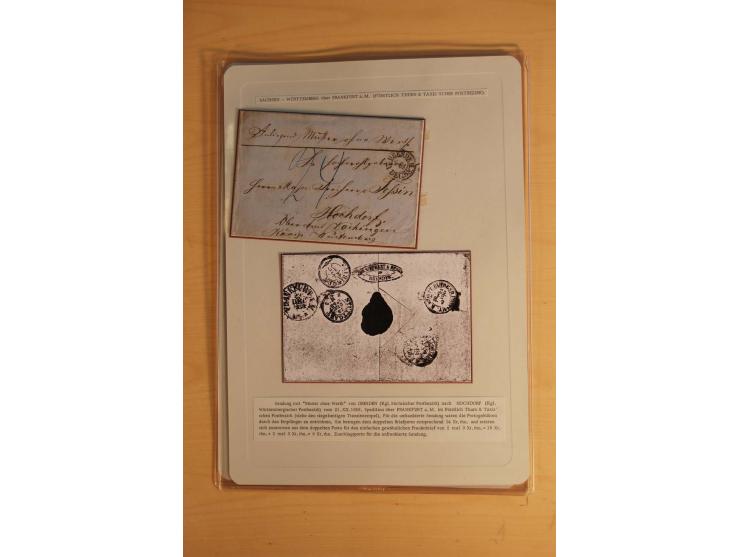 SAMMLUNG WECHSELVERKEHR: 1852/80, aufgezogene Sammlung von rund 80 Briefen (wenige Briefteile) von und nach Sachsen, dabei vi