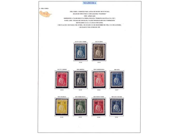 3 c. - 7 e., recess printing, in issued colours, also several multiples with sheet margins, also a set of fiscal stamps, unus
