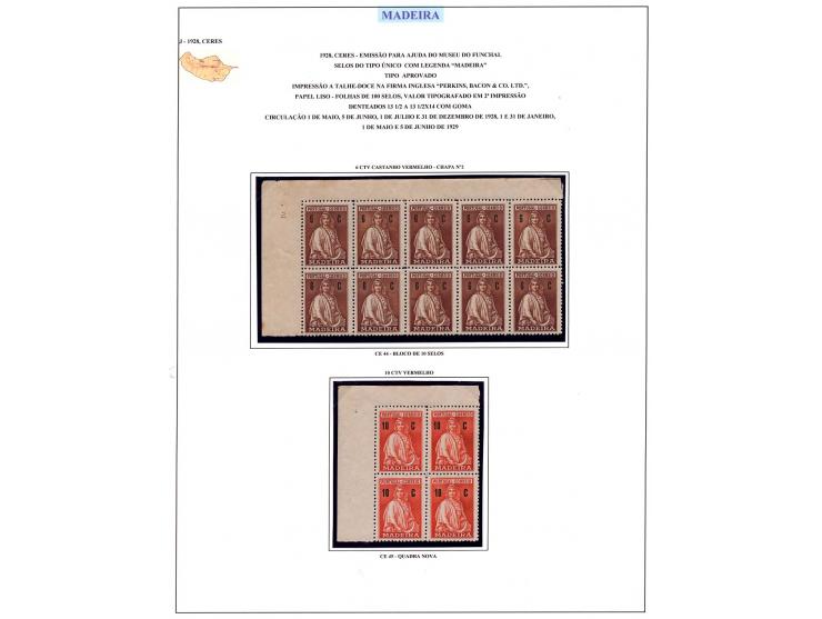 3 c. - 7 e., recess printing, in issued colours, also several multiples with sheet margins, also a set of fiscal stamps, unus