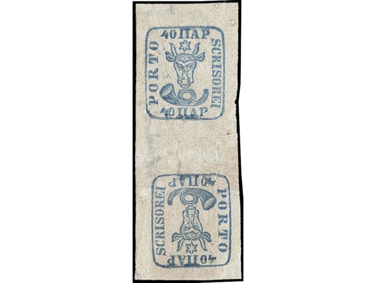 40 par. blue, tête-bêche pair with wide to large margins all around, unused o.g., fine, signed Heimbüchler BPP
