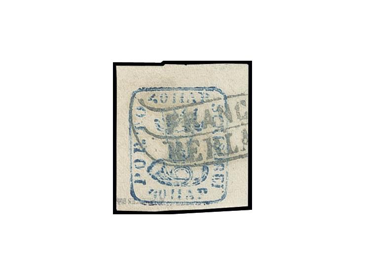 40 par. blue, good to wide margins, neatly cancelled with "FRANCO BERLAD", very fine, signed Heimbüchler BPP