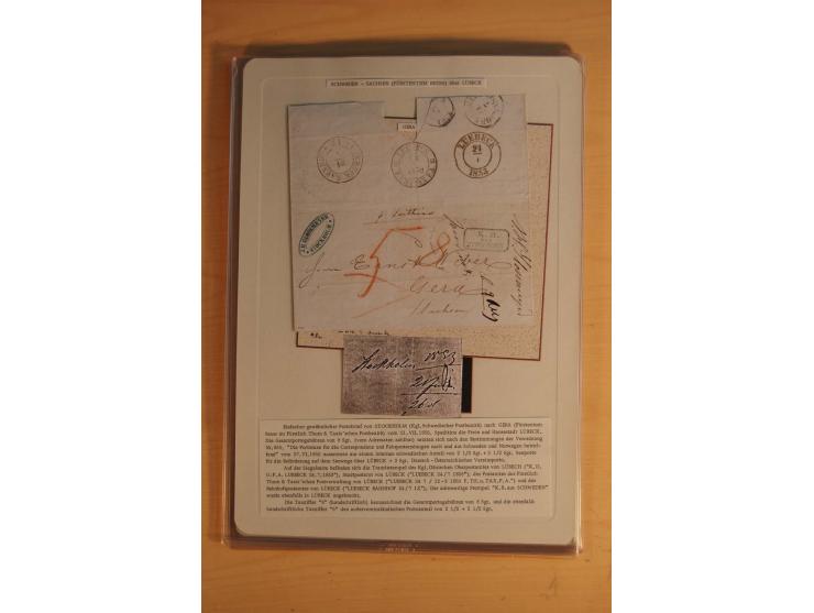 DIVERSE EUROPÄISCHE LÄNDER: 1853/70 (ca.), 22 frankierte und unfrankierte Briefe, dabei Dreifarben-Frankatur Dänemark, "K.B. 