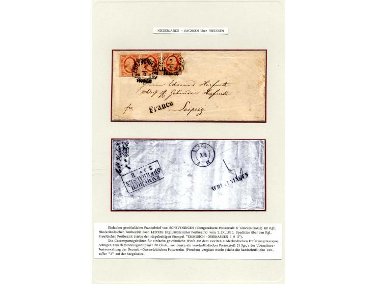 DIVERSE EUROPÄISCHE LÄNDER: 1853/70 (ca.), 22 frankierte und unfrankierte Briefe, dabei Dreifarben-Frankatur Dänemark, "K.B. 