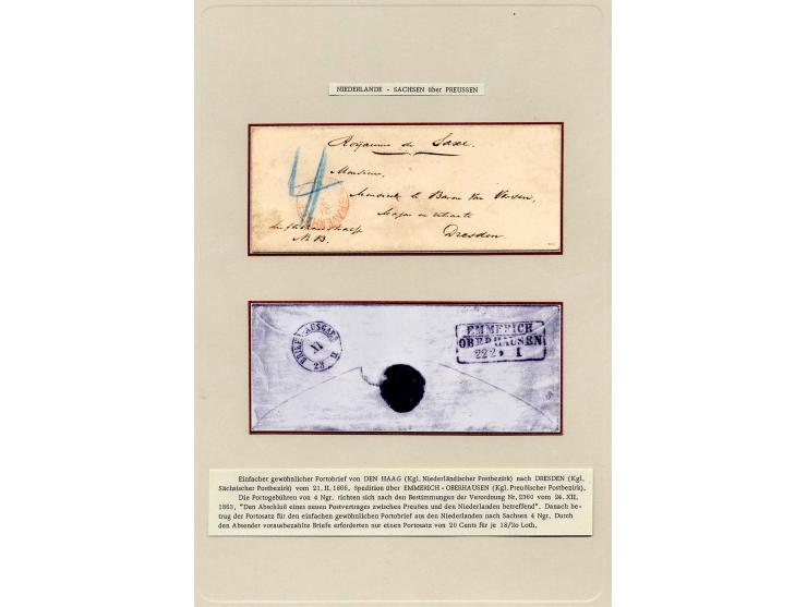 DIVERSE EUROPÄISCHE LÄNDER: 1853/70 (ca.), 22 frankierte und unfrankierte Briefe, dabei Dreifarben-Frankatur Dänemark, "K.B. 