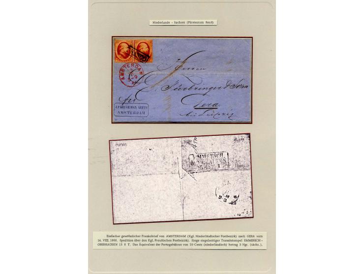 DIVERSE EUROPÄISCHE LÄNDER: 1853/70 (ca.), 22 frankierte und unfrankierte Briefe, dabei Dreifarben-Frankatur Dänemark, "K.B. 