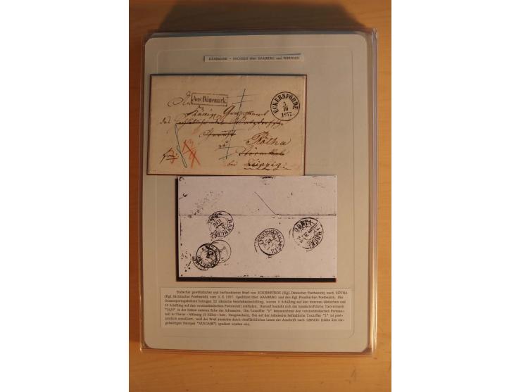 DIVERSE EUROPÄISCHE LÄNDER: 1853/70 (ca.), 22 frankierte und unfrankierte Briefe, dabei Dreifarben-Frankatur Dänemark, "K.B. 