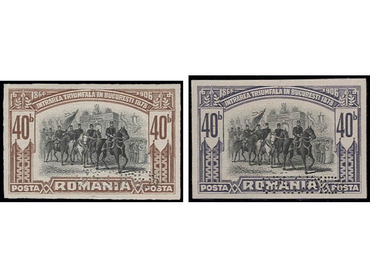 1906, 40th anniversary of Charles I, 26 different imperforated colour proofs ex 1 b. - 2 l., all perforated "SPECIMEN", ungum