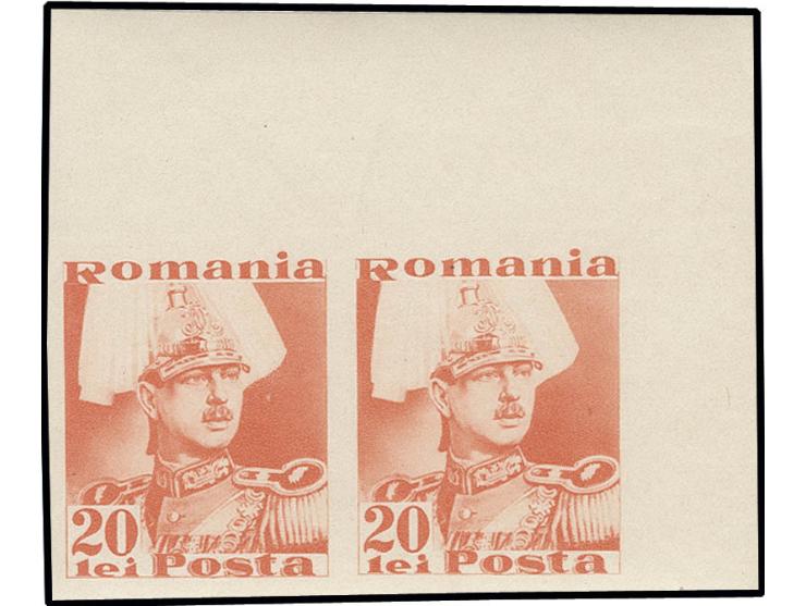 1935, Charles II 25 b.-20 l., 11 imperforated horizontal pairs, most from the sheet margin, unhinged mint, 20 l. slight gum b